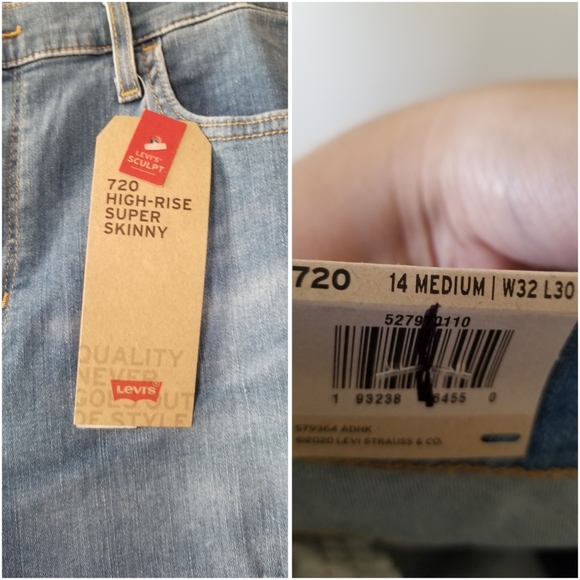 LEVIS 720 High Rise Super Skinny Denim Jeans - Picture 4 of 16